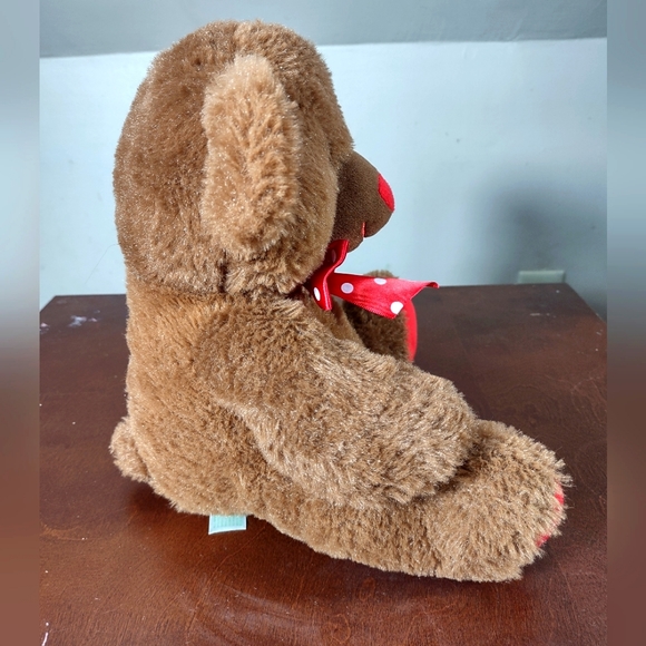 ✓Homerbest Teddy Bear, Brown and Red polkadot Bow tie plush stuff animal - Picture 3 of 9